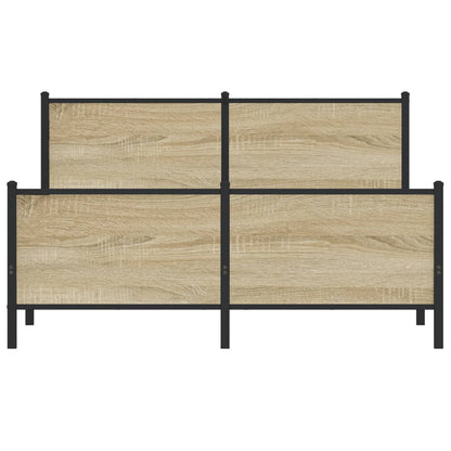 vidaXL Metal Bed Frame without Mattress Sonoma Oak 160x200 cm