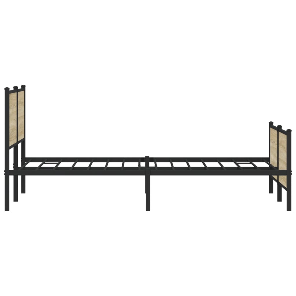vidaXL Metal Bed Frame without Mattress Sonoma Oak 180x200 cm Super King