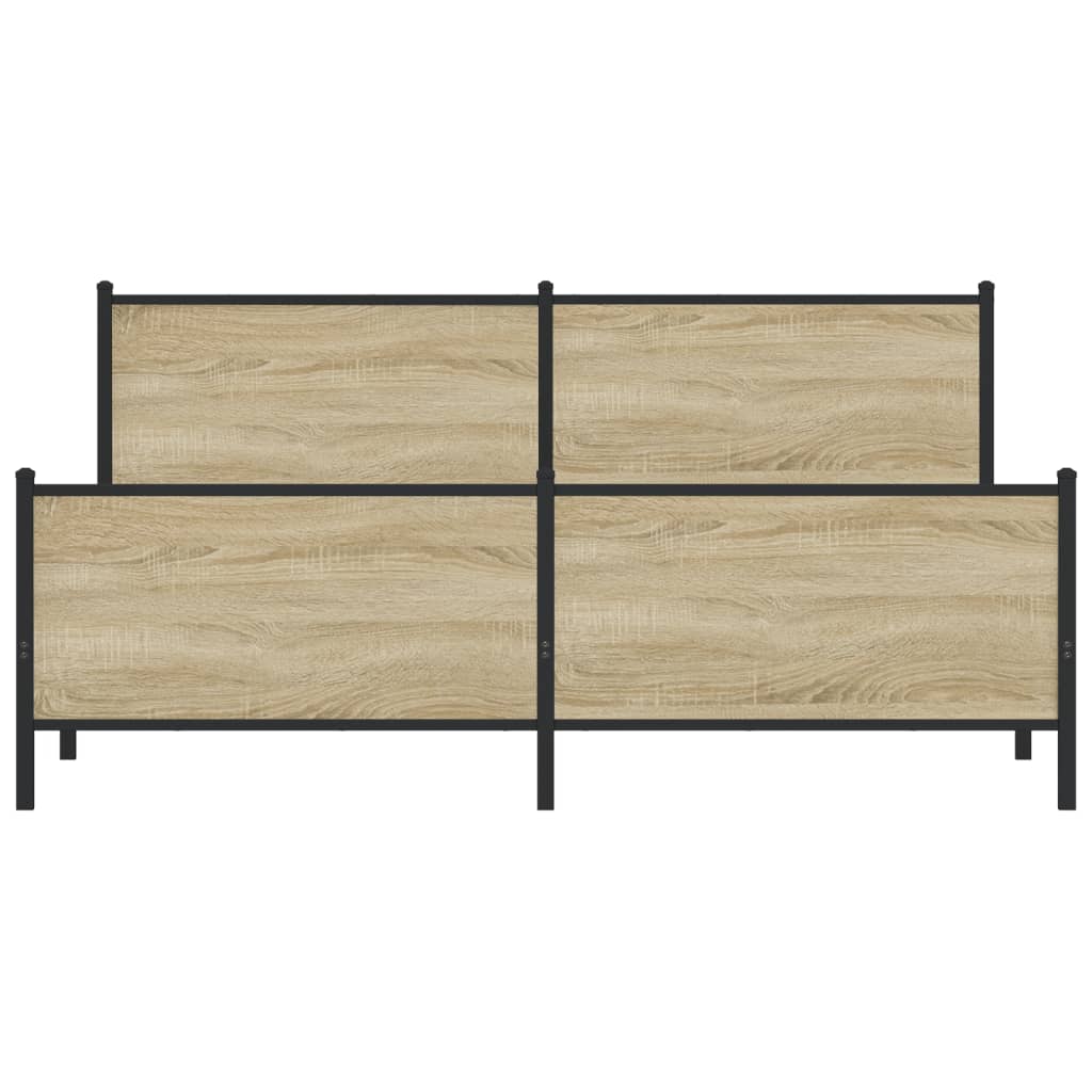 vidaXL Metal Bed Frame without Mattress Sonoma Oak 183x213 cm