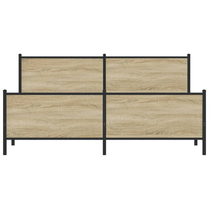 vidaXL Metal Bed Frame without Mattress Sonoma Oak 183x213 cm