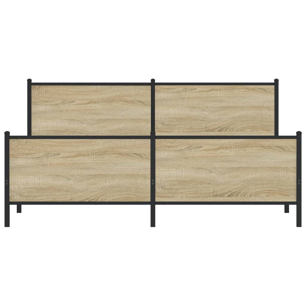 vidaXL Metal Bed Frame without Mattress Sonoma Oak 193x203 cm
