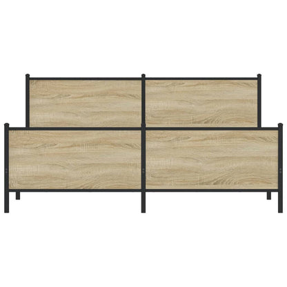 vidaXL Metal Bed Frame without Mattress Sonoma Oak 193x203 cm