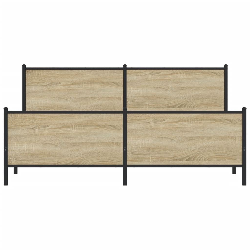 vidaXL Metal Bed Frame without Mattress Sonoma Oak 200x200 cm