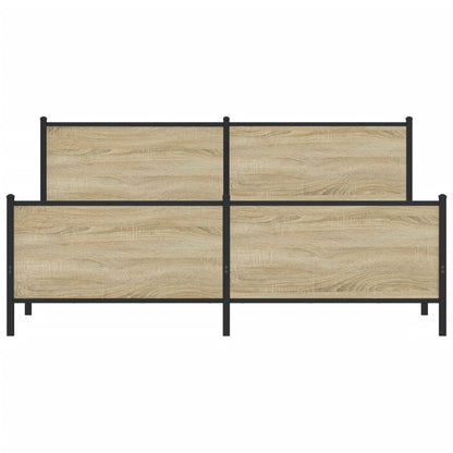 vidaXL Metal Bed Frame without Mattress Sonoma Oak 200x200 cm