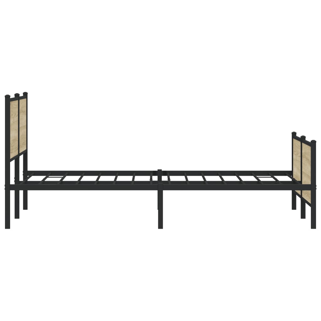vidaXL Metal Bed Frame without Mattress Sonoma Oak 200x200 cm