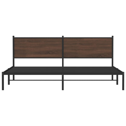 vidaXL Metal Bed Frame without Mattress Brown Oak 200x200 cm