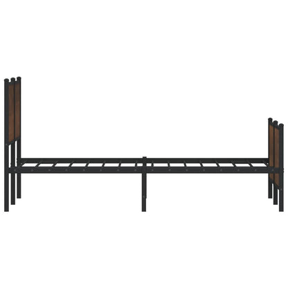 vidaXL Metal Bed Frame without Mattress Brown Oak 160x200 cm