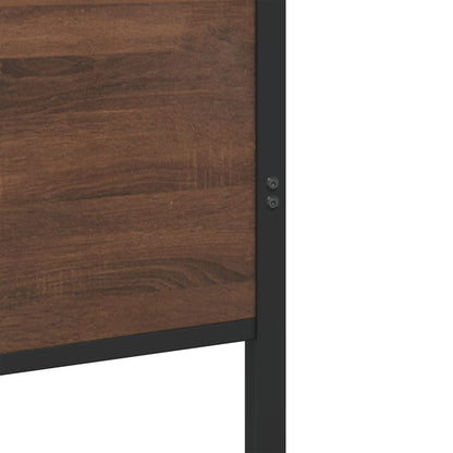 vidaXL Metal Bed Frame without Mattress Brown Oak 180x200 cm Super King