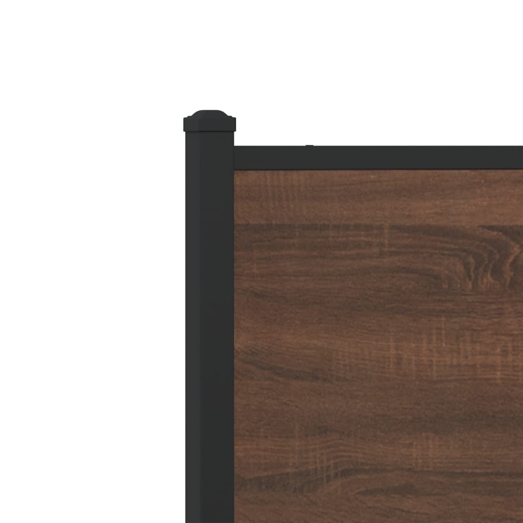 vidaXL Metal Bed Frame without Mattress Brown Oak 193x203 cm