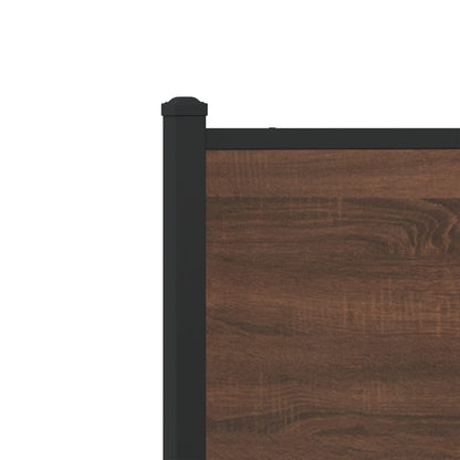 vidaXL Metal Bed Frame without Mattress Brown Oak 193x203 cm