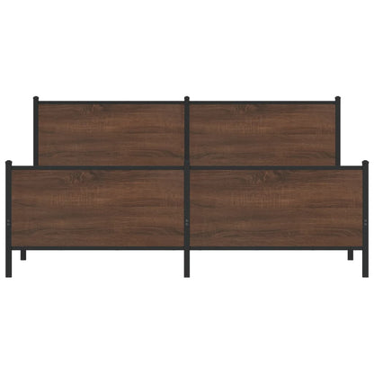 vidaXL Metal Bed Frame without Mattress Brown Oak 200x200 cm