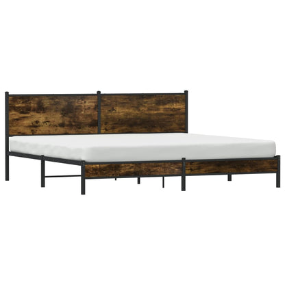 vidaXL Metal Bed Frame without Mattress Smoked Oak 200x200 cm