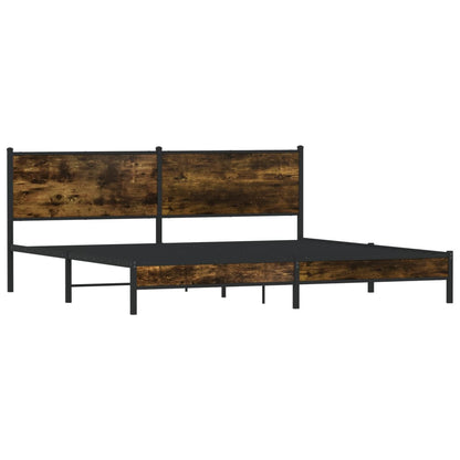 vidaXL Metal Bed Frame without Mattress Smoked Oak 200x200 cm