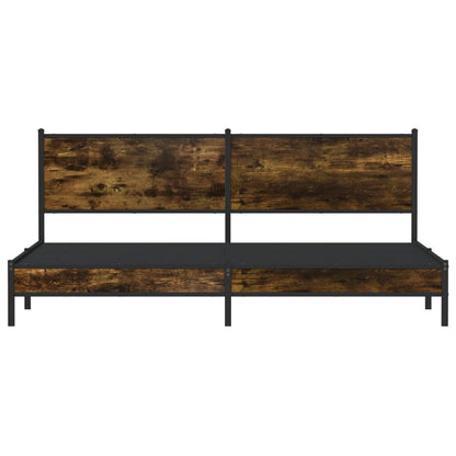 vidaXL Metal Bed Frame without Mattress Smoked Oak 200x200 cm