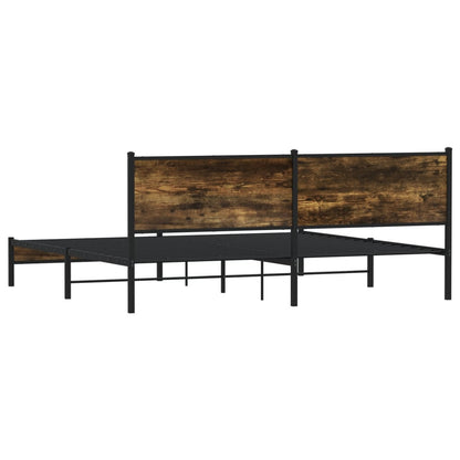 vidaXL Metal Bed Frame without Mattress Smoked Oak 200x200 cm