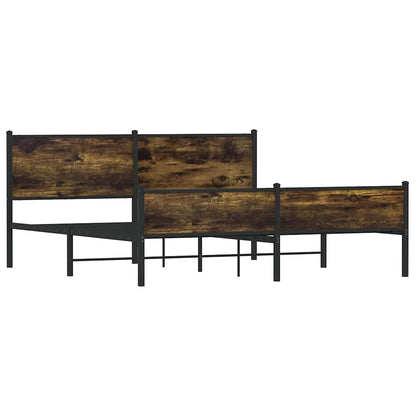 vidaXL Metal Bed Frame without Mattress Smoked Oak 180x200 cm Super King