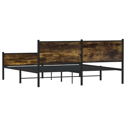 vidaXL Metal Bed Frame without Mattress Smoked Oak 183x213 cm
