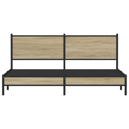 vidaXL Metal Bed Frame without Mattress Sonoma Oak 180x200 cm Super King