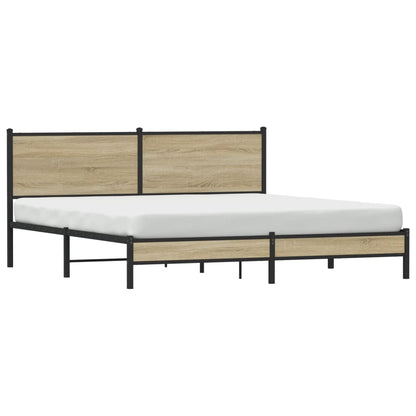 vidaXL Metal Bed Frame without Mattress Sonoma Oak 183x213 cm