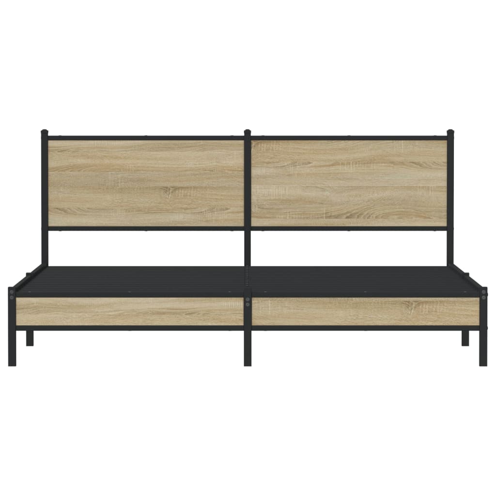 vidaXL Metal Bed Frame without Mattress Sonoma Oak 183x213 cm