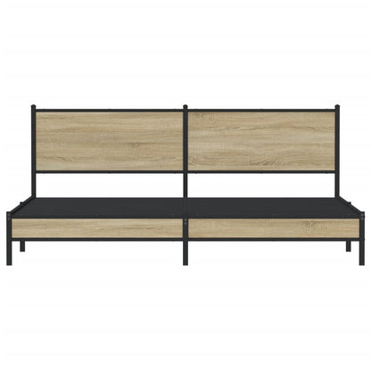 vidaXL Metal Bed Frame without Mattress Sonoma Oak 193x203 cm