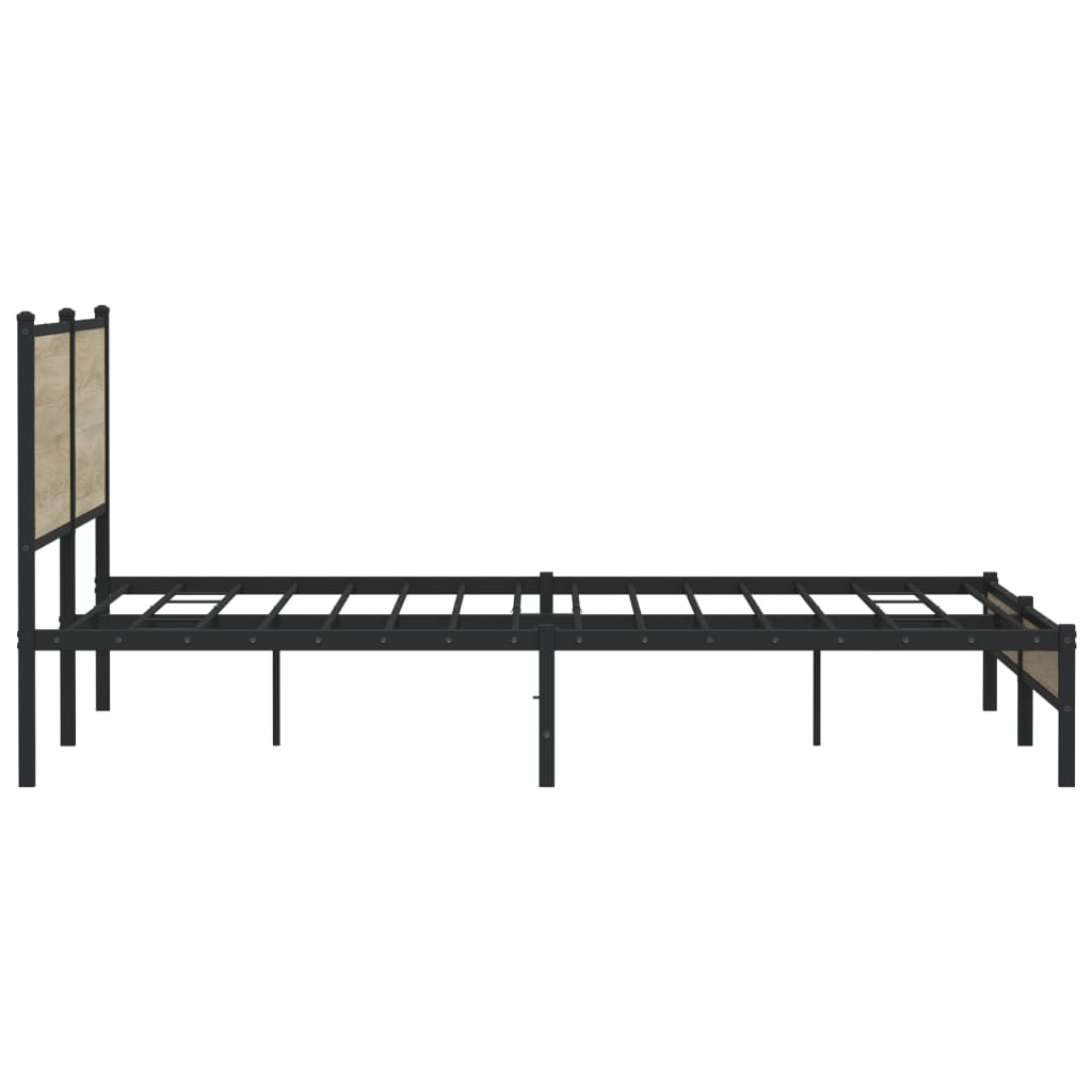 vidaXL Metal Bed Frame without Mattress Sonoma Oak 193x203 cm