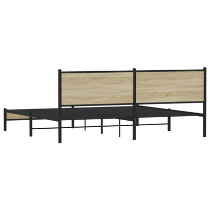 vidaXL Metal Bed Frame without Mattress Sonoma Oak 193x203 cm