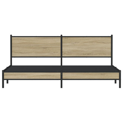 vidaXL Metal Bed Frame without Mattress Sonoma Oak 200x200 cm