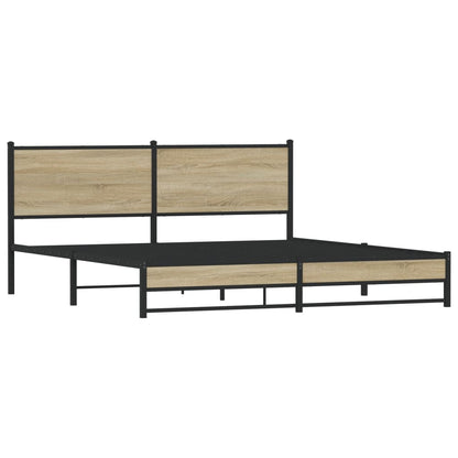 vidaXL Metal Bed Frame without Mattress Sonoma Oak 183x213 cm