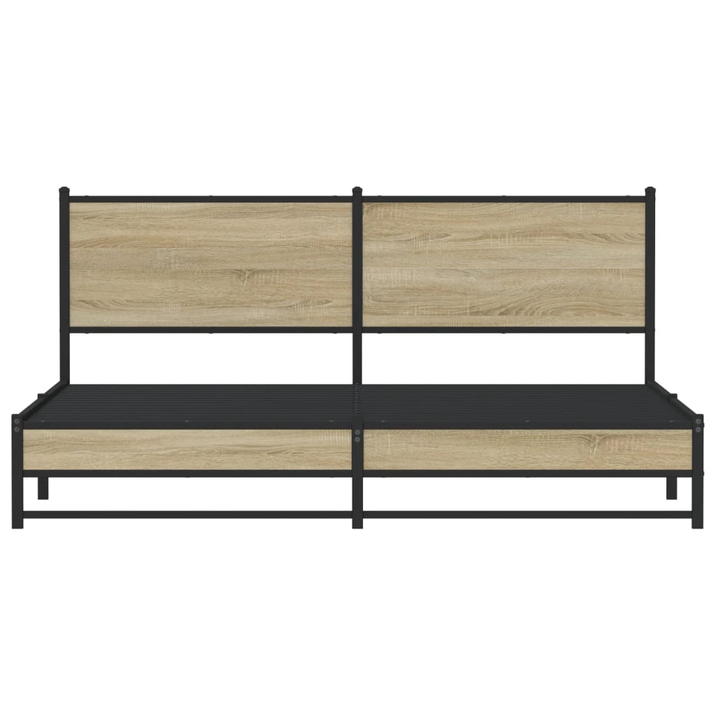 vidaXL Metal Bed Frame without Mattress Sonoma Oak 183x213 cm