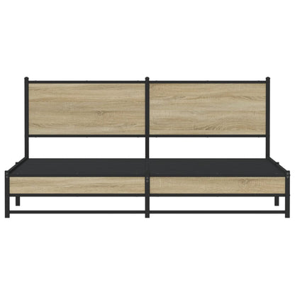 vidaXL Metal Bed Frame without Mattress Sonoma Oak 183x213 cm