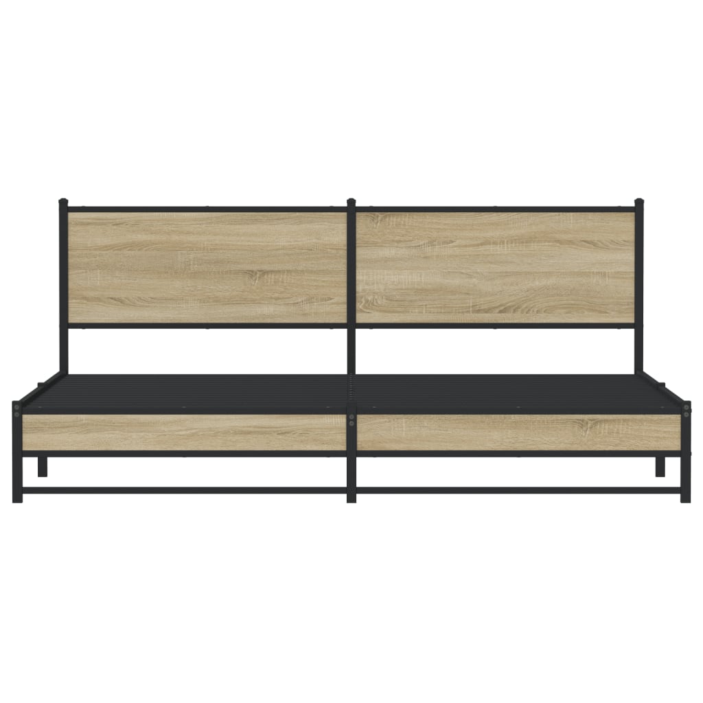 vidaXL Metal Bed Frame without Mattress Sonoma Oak 200x200 cm
