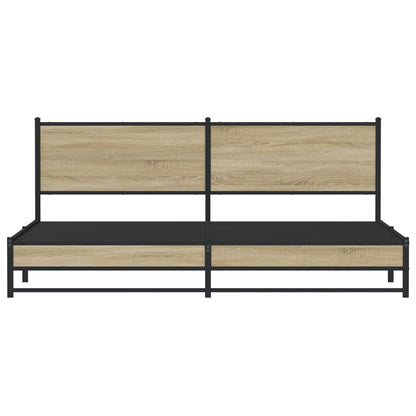 vidaXL Metal Bed Frame without Mattress Sonoma Oak 200x200 cm
