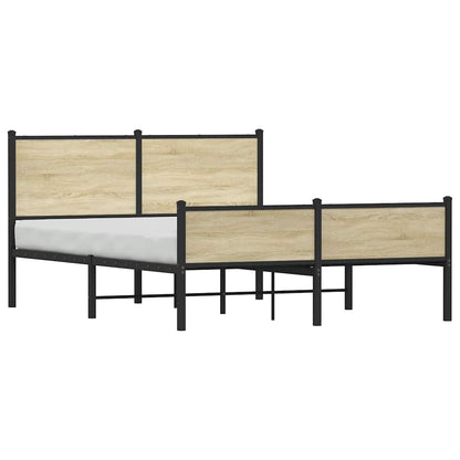 vidaXL Metal Bed Frame without Mattress Sonoma Oak 150x200 cm King Size