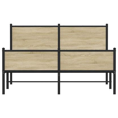 vidaXL Metal Bed Frame without Mattress Sonoma Oak 150x200 cm King Size