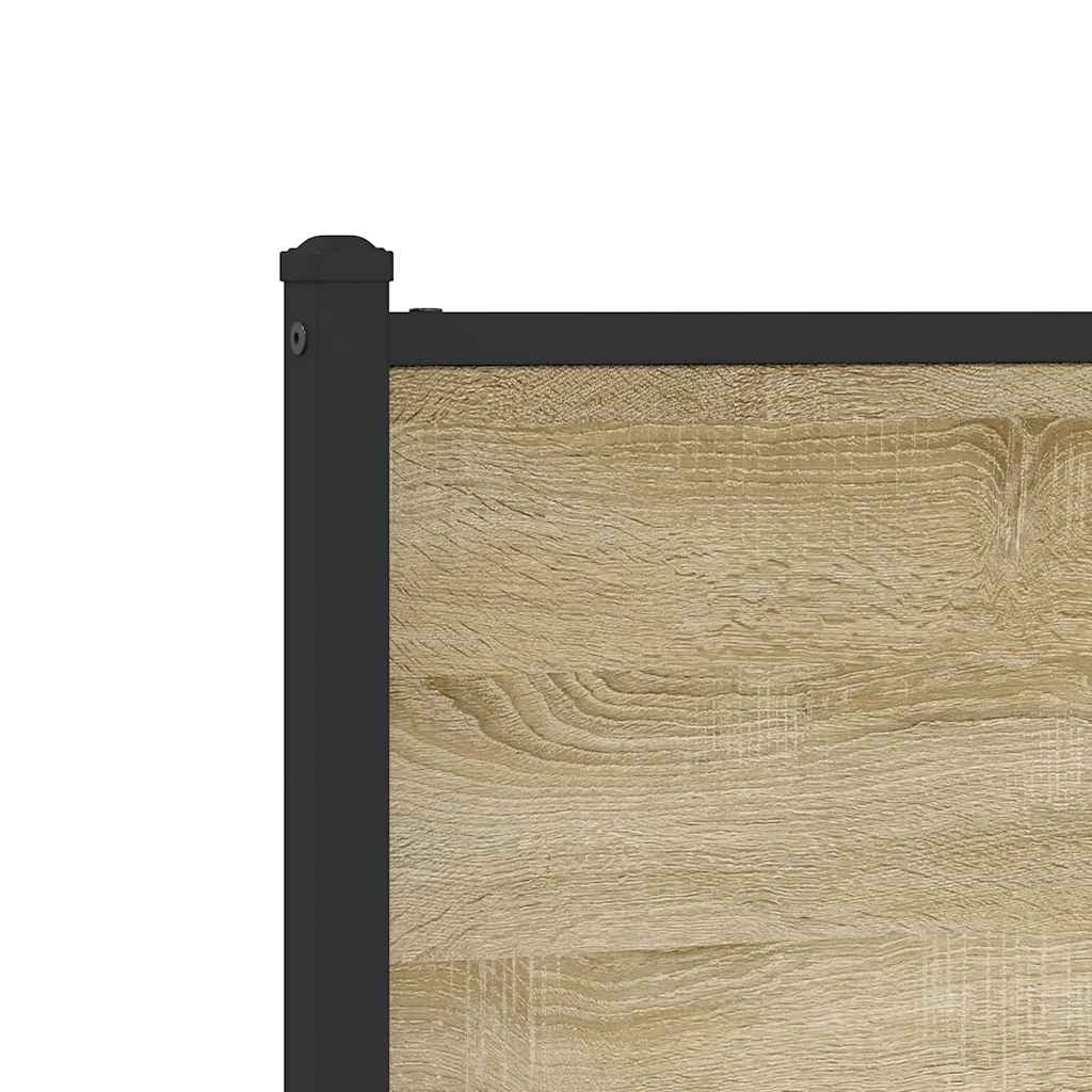 vidaXL Metal Bed Frame without Mattress Sonoma Oak 150x200 cm King Size