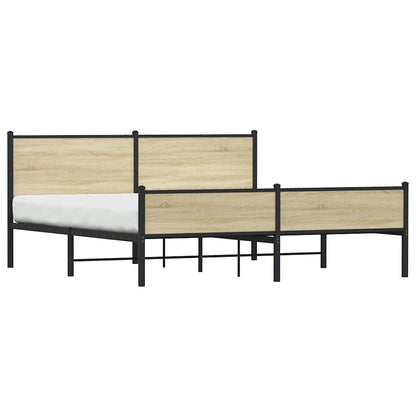 vidaXL Metal Bed Frame without Mattress Sonoma Oak 183x213 cm