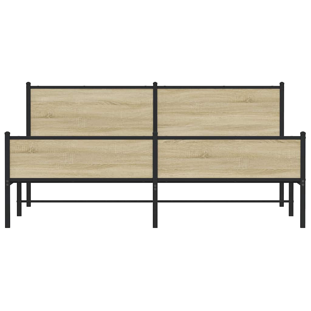 vidaXL Metal Bed Frame without Mattress Sonoma Oak 183x213 cm