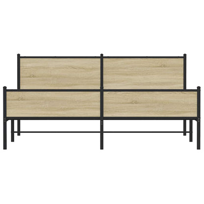 vidaXL Metal Bed Frame without Mattress Sonoma Oak 183x213 cm