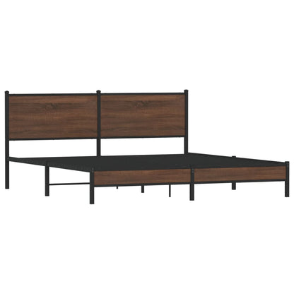 vidaXL Metal Bed Frame without Mattress Brown Oak 183x213 cm