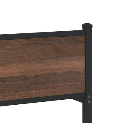 vidaXL Metal Bed Frame without Mattress Brown Oak 150x200 cm King Size