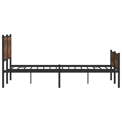 vidaXL Metal Bed Frame without Mattress Brown Oak 180x200 cm Super King