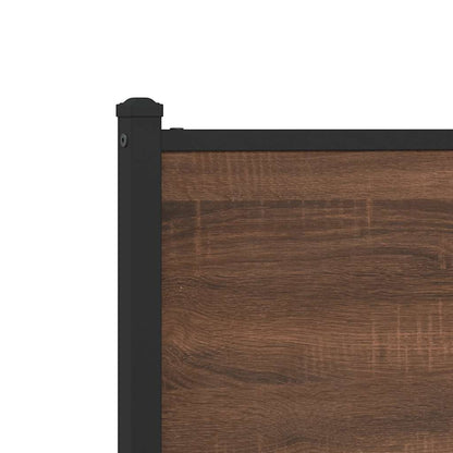 vidaXL Metal Bed Frame without Mattress Brown Oak 180x200 cm Super King