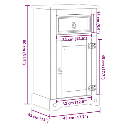 vidaXL Bathroom Cabinet Corona 45x33x80 cm Solid Wood Pine