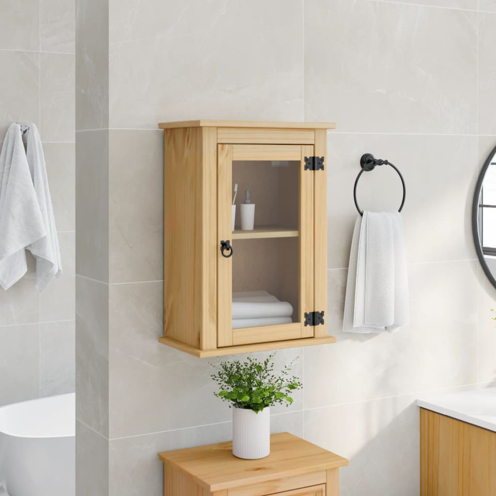 vidaXL Bathroom Wall Cabinet "Corona" 45x27x64,5 cm Solid Wood Pine
