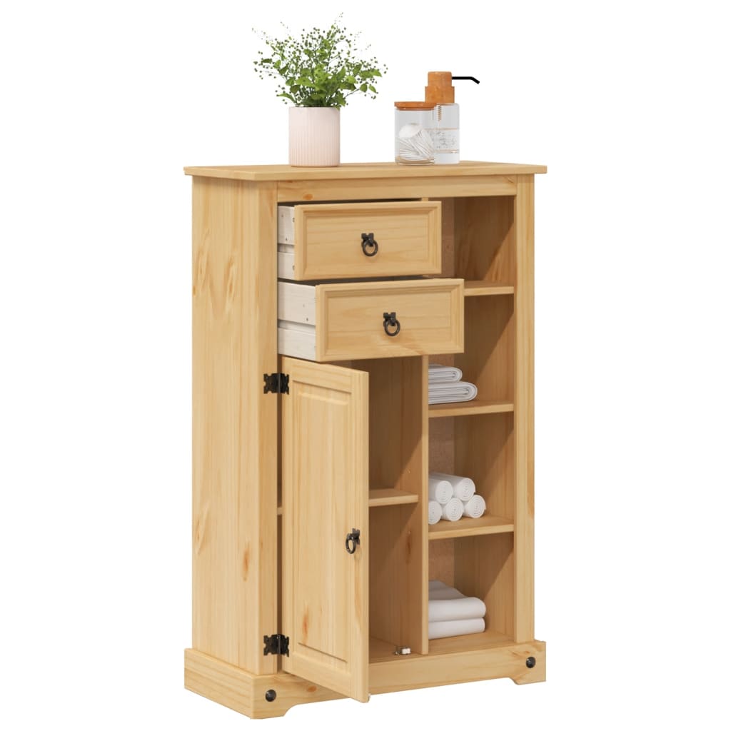 vidaXL Bathroom Cabinet Corona 70x33x110 cm Solid Wood Pine