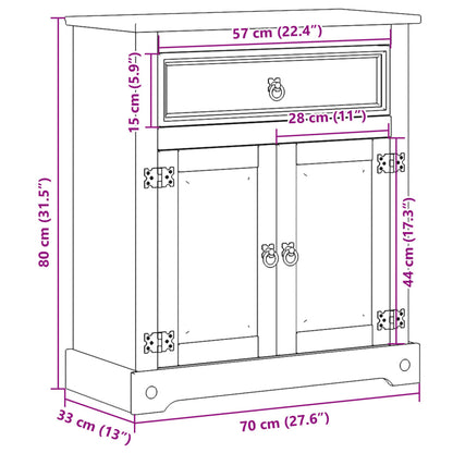vidaXL Bathroom Cabinet Corona 70x33x80 cm Solid Wood Pine