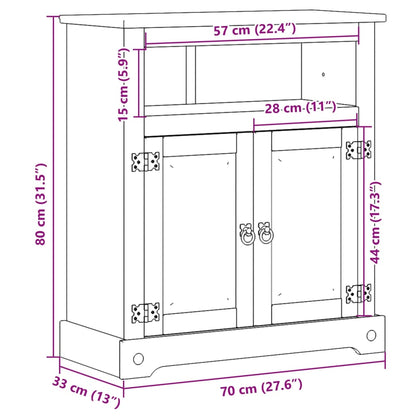 vidaXL Bathroom Cabinet "Corona" 70x33x80 cm Solid Wood Pine