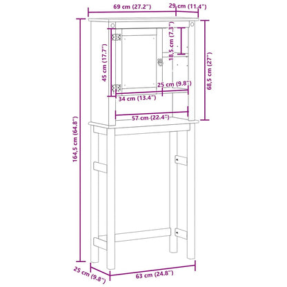 vidaXL Bathroom Washing Machine Cabinet Corona Solid Wood Pine
