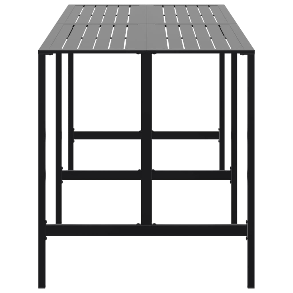 vidaXL Bar Table Black 200x100x110 cm Powder-coated Steel